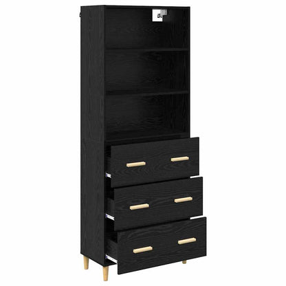 Highboard Black Oak 69.5 x 32.5 x 180 cm Engineered Wood