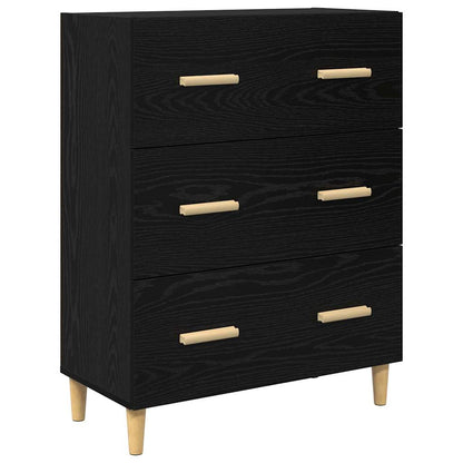 Highboard Black Oak 69.5 x 32.5 x 180 cm Engineered Wood