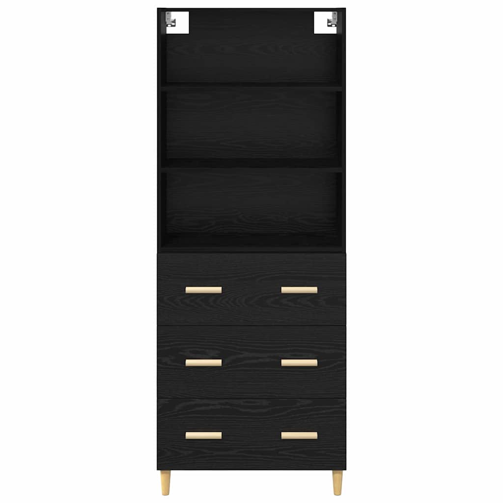 Highboard Black Oak 69.5 x 32.5 x 180 cm Engineered Wood