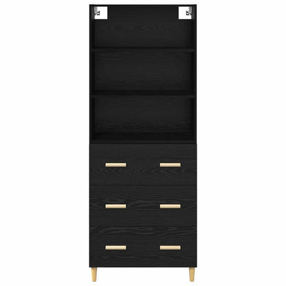 Highboard Black Oak 69.5 x 32.5 x 180 cm Engineered Wood