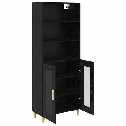 Highboard Black Oak 69.5 x 32.5 x 180 cm Engineered Wood