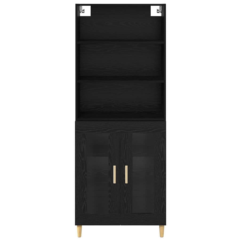 Highboard Black Oak 69.5 x 32.5 x 180 cm Engineered Wood