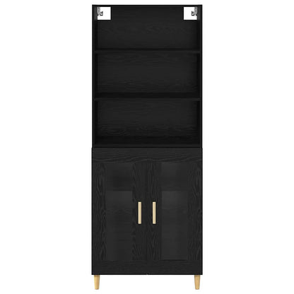 Highboard Black Oak 69.5 x 32.5 x 180 cm Engineered Wood