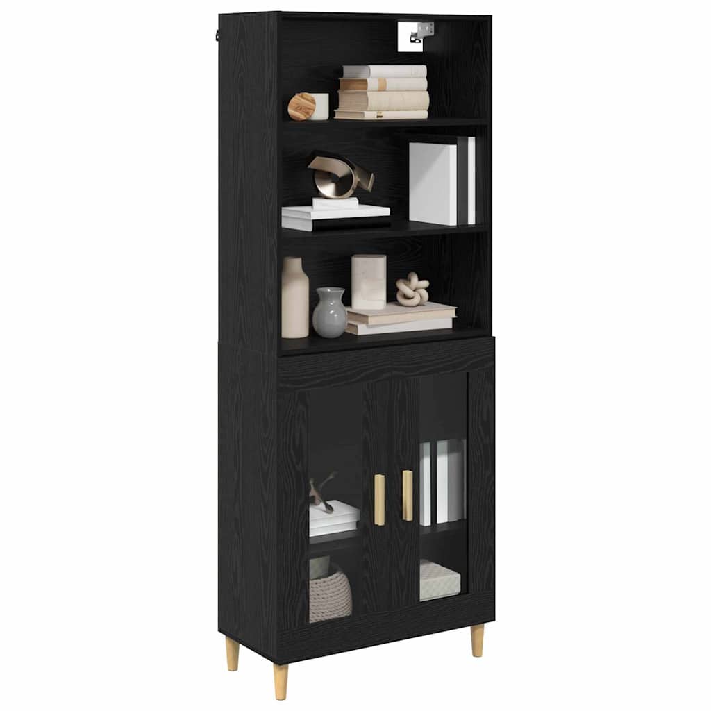 Highboard Black Oak 69.5 x 32.5 x 180 cm Engineered Wood