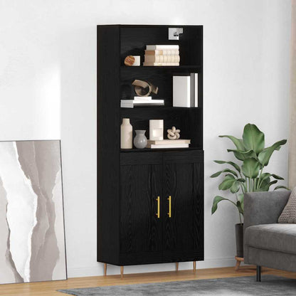 Highboard Black Oak 69.5 x 34 x 180 cm Engineered Wood