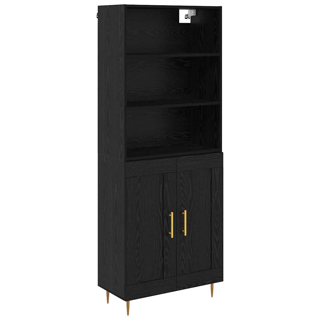 Highboard Black Oak 69.5 x 34 x 180 cm Engineered Wood