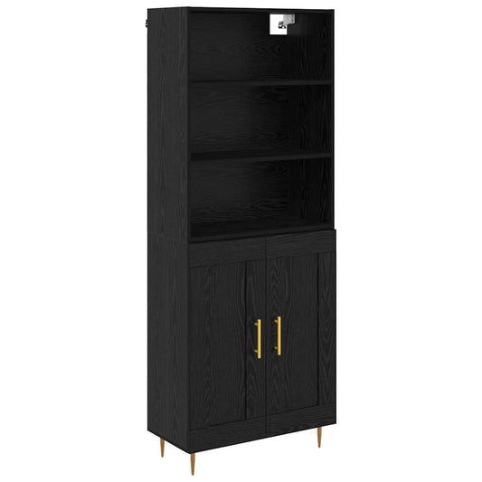 Highboard Black Oak 69.5 x 34 x 180 cm Engineered Wood
