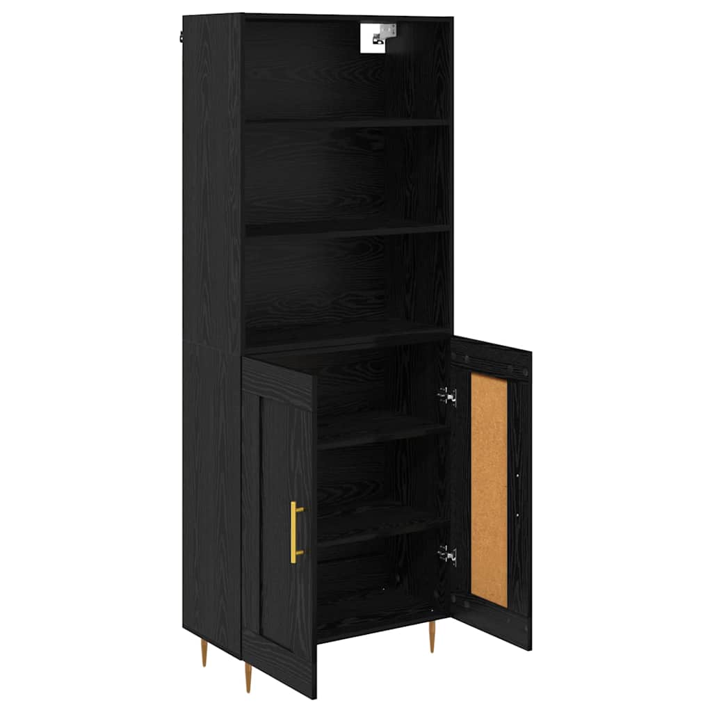 Highboard Black Oak 69.5 x 34 x 180 cm Engineered Wood