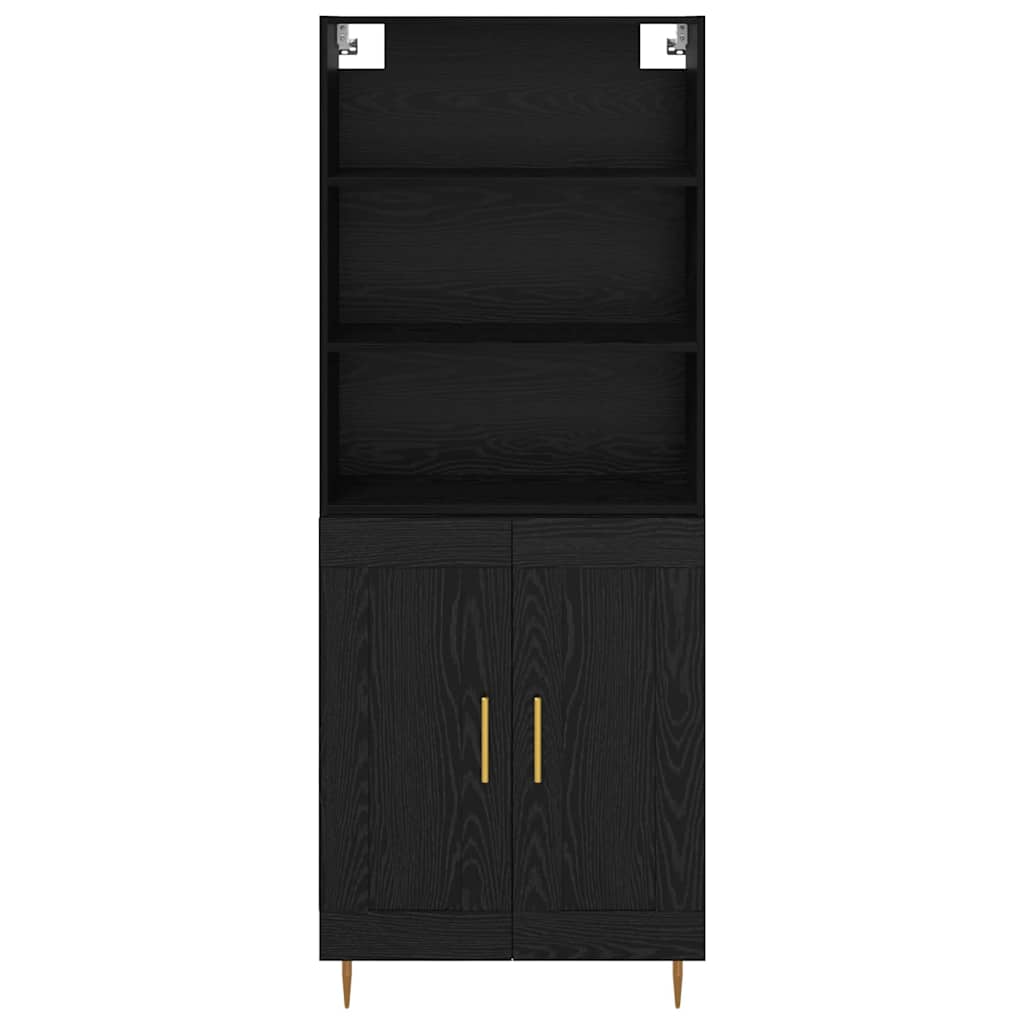 Highboard Black Oak 69.5 x 34 x 180 cm Engineered Wood