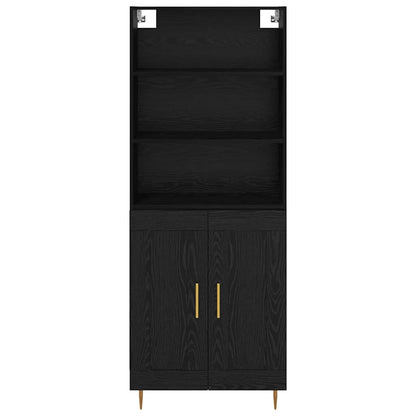 Highboard Black Oak 69.5 x 34 x 180 cm Engineered Wood