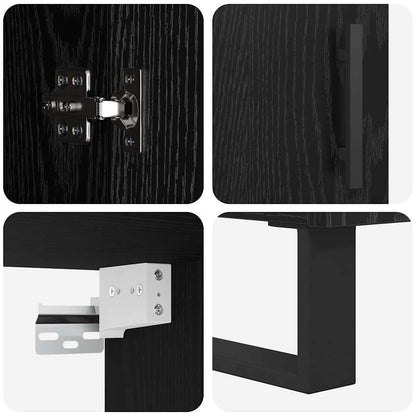 Highboard 2 pcs Black Oak 69.5 x 34 x 180 cm