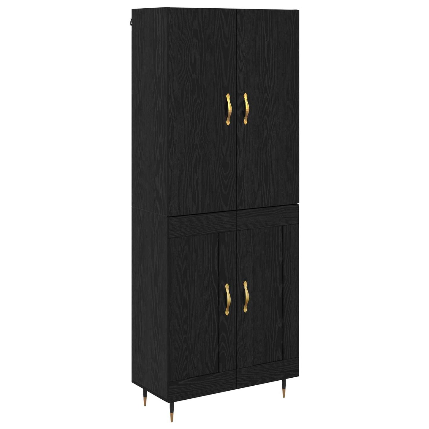 Highboard Black Oak 69.5 x 34 x 180 cm Engineered Wood