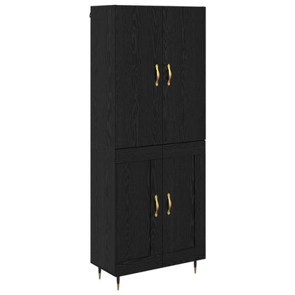 Highboard Black Oak 69.5 x 34 x 180 cm Engineered Wood