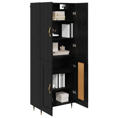 Highboard Black Oak 69.5 x 34 x 180 cm Engineered Wood