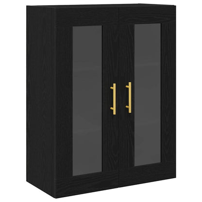 Highboard 2 pcs Black Oak Engineered Wood