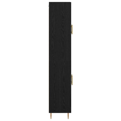 Highboard 2 pcs Black Oak Engineered Wood