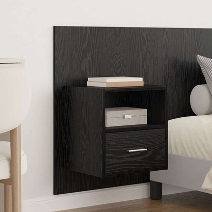 Headboard with Cabinet 3 pcs Black Oak Engineered Wood