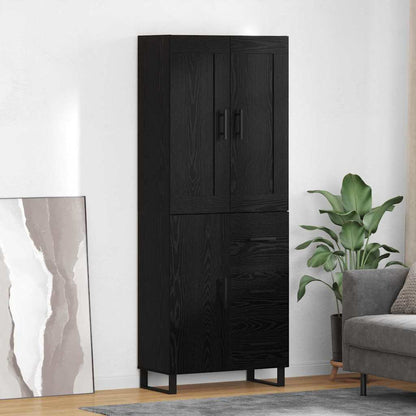 Highboard Black Oak 69.5 x 34 x 180 cm Engineered Wood