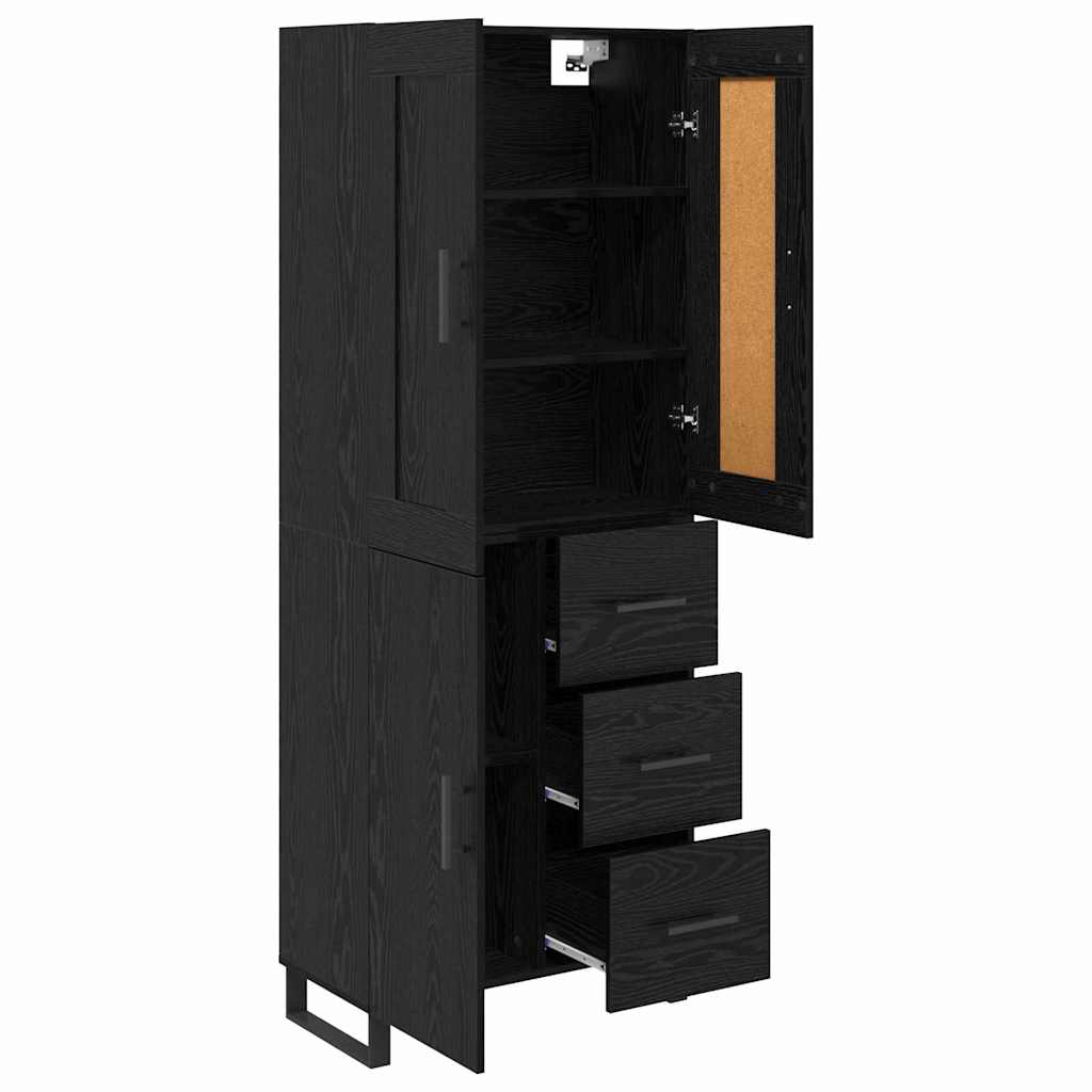 Highboard Black Oak 69.5 x 34 x 180 cm Engineered Wood