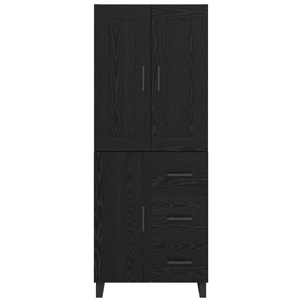 Highboard Black Oak 69.5 x 34 x 180 cm Engineered Wood