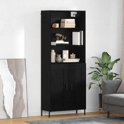 Highboard Black oak 69.5 x 34 x 180 cm Engineered Wood