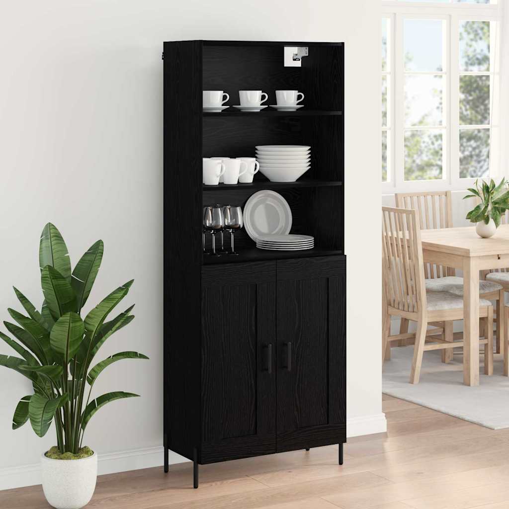 Highboard Black oak 69.5 x 34 x 180 cm Engineered Wood