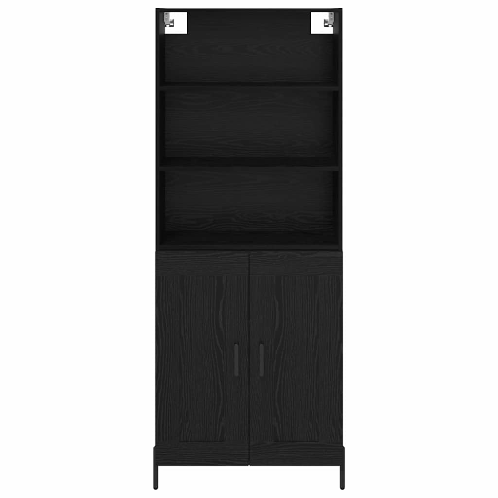Highboard Black oak 69.5 x 34 x 180 cm Engineered Wood
