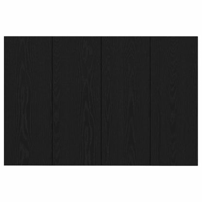 Headboard with Cabinet 3 pcs Black Oak Engineered Wood