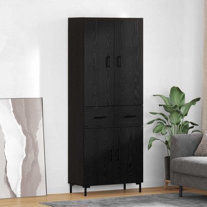Highboard Black Oak 69.5 x 34 x 180 cm Engineered Wood