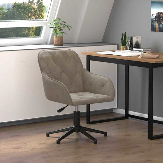 Office Chair Light Grey 56 x 61.5 x 72 cm Velvet