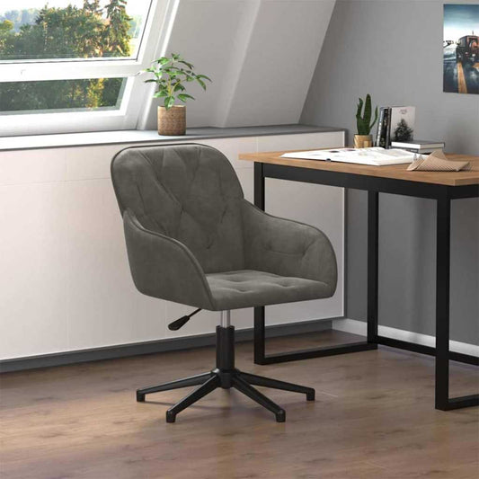 Office Chair Dark Grey 56 x 61.5 x 72 cm Velvet