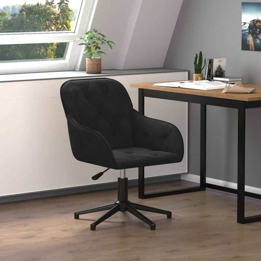 Office Chair Height Adjustable Black 56 x 61.5 x 72 cm Velvet
