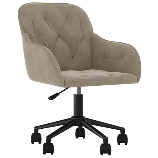 Office Chair with Wheel Light Grey 56 x 61.5 x 72 cm Velvet