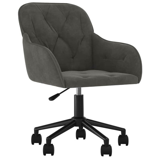 Office Chair with Wheel Dark Grey 56 x 61.5 x 72 cm Velvet