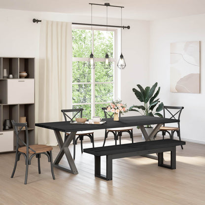 Dining Bench NOAIN 180 x 41 x 45 cm Solid Pine Wood Black