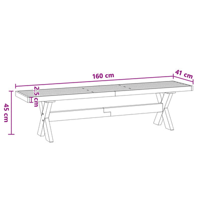 Dining Bench NOAIN 160 x 41 x 45 cm Solid Pine Wood Black