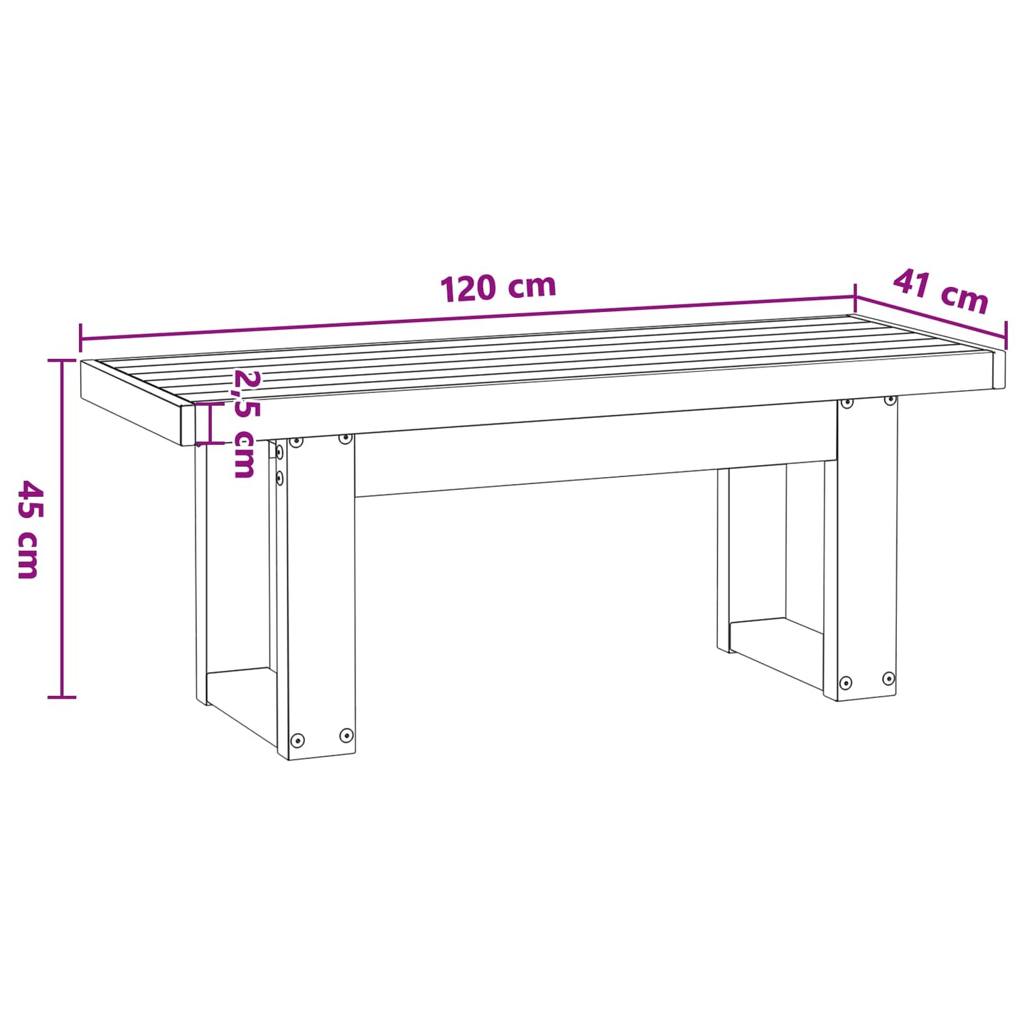 Dining Bench NOAIN 120 x 41 x 45 cm Solid Pine Wood Natural