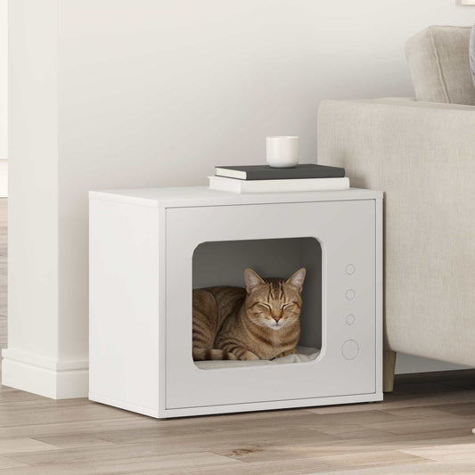 Cat House White 51 x 30 x 42 cm Engineered Wood