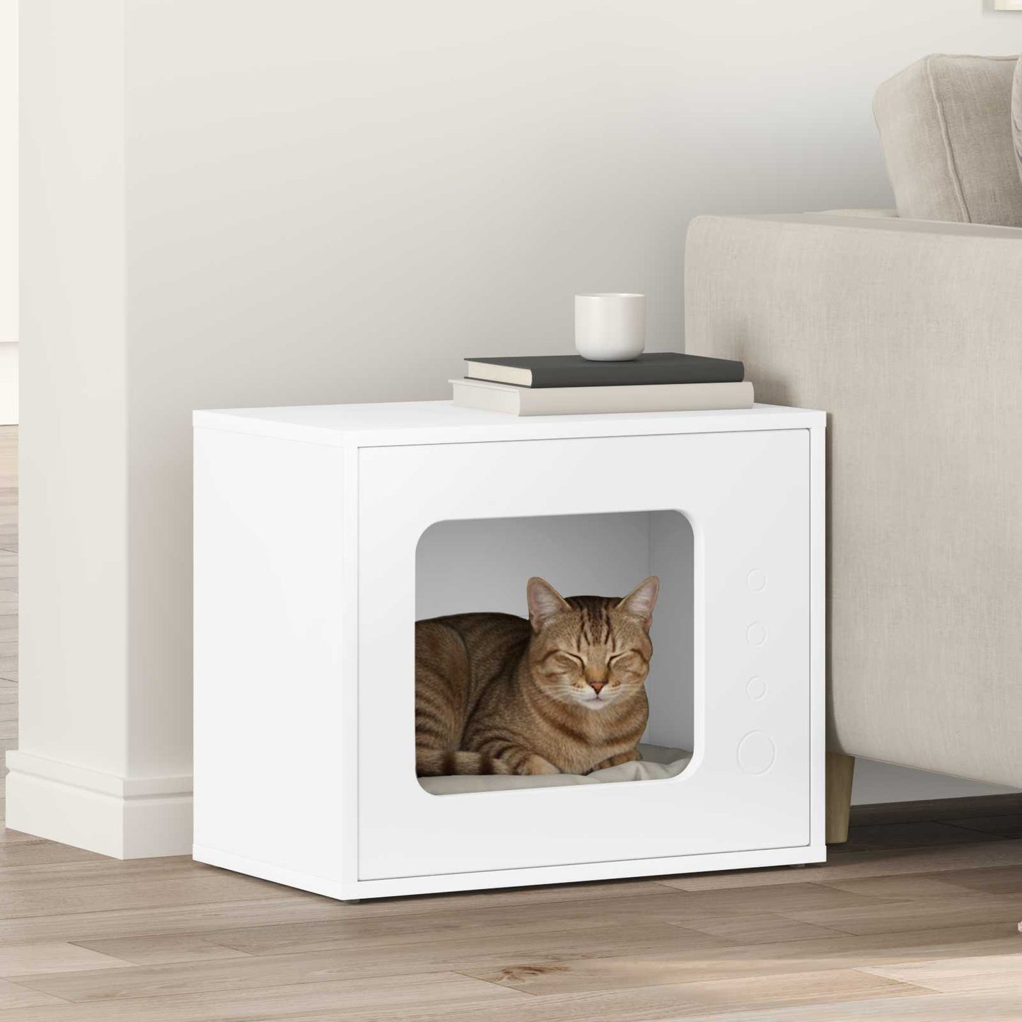 Cat House White 51 x 30 x 42.5 cm Engineered Wood