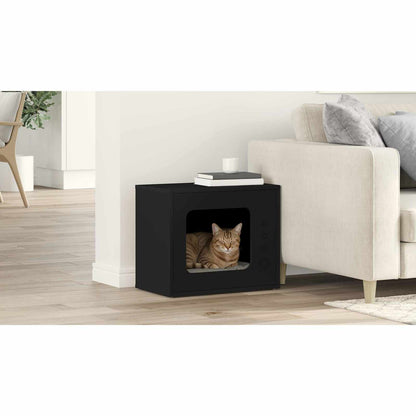 Cat House Black 51 x 30 x 42.5 cm Engineered Wood