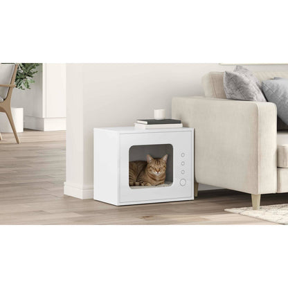 Cat House Gloss White 51 x 30 x 42.5 cm Engineered Wood