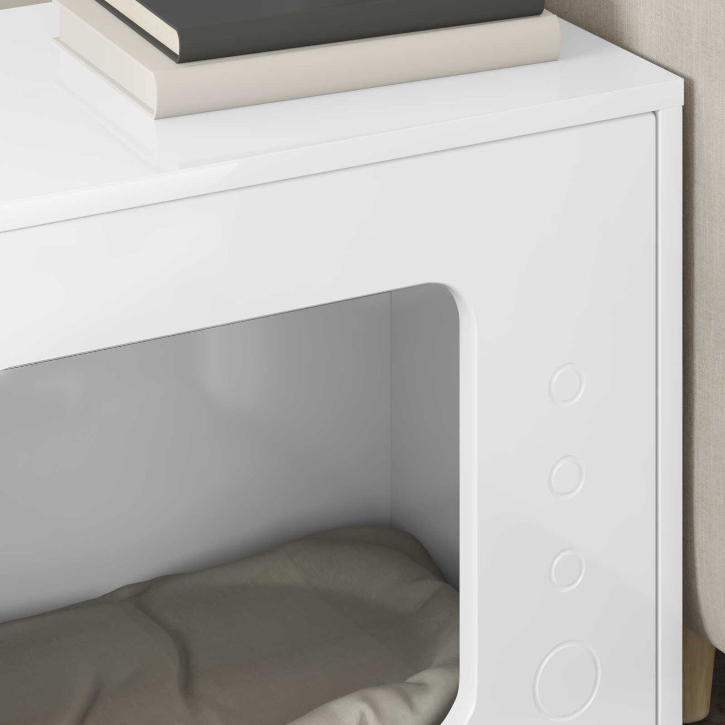 Cat House Gloss White 51 x 30 x 42.5 cm Engineered Wood