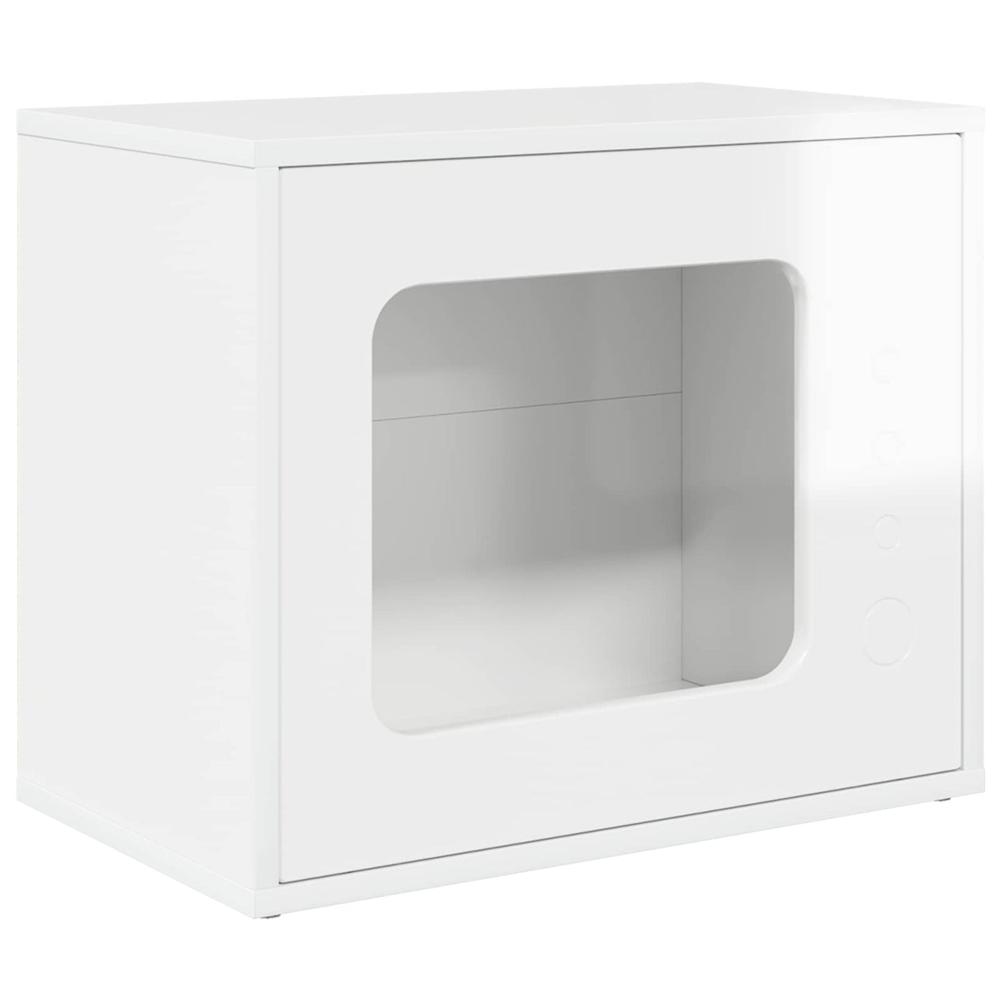 Cat House Gloss White 51 x 30 x 42.5 cm Engineered Wood