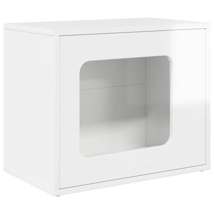 Cat House Gloss White 51 x 30 x 42.5 cm Engineered Wood