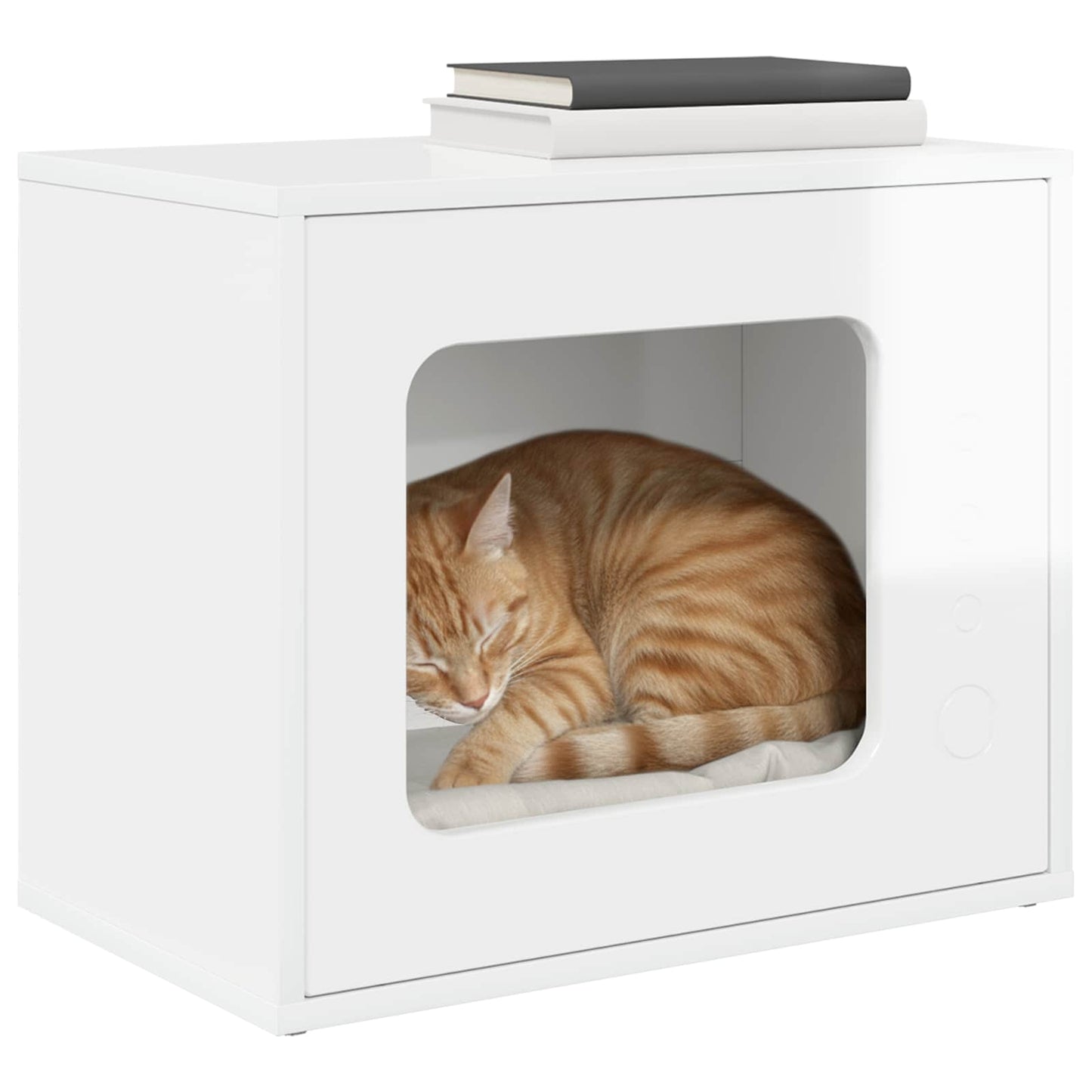 Cat House Gloss White 51 x 30 x 42.5 cm Engineered Wood