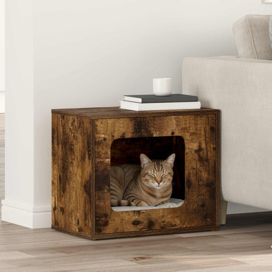 Cat House Smoked Oak 51 x 30 x 42 cm Engineered Wood
