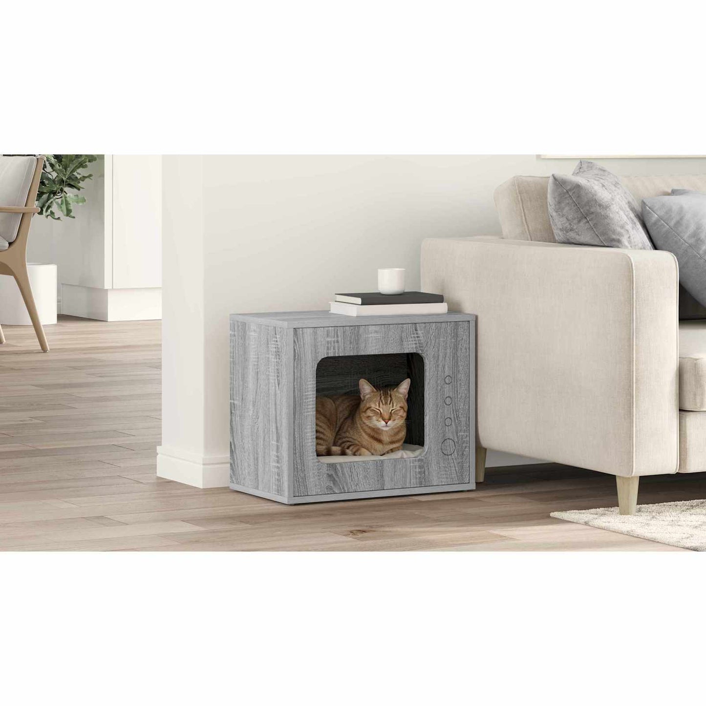 Cat House Grey Sonoma 51 x 30 x 42.5 cm Engineered Wood