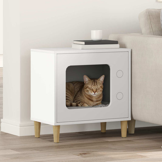 Cat House White 51 x 30 x 52 cm Engineered Wood