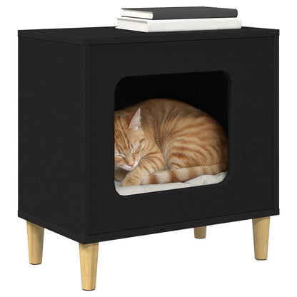 Cat House Black 51 x 30 x 52 cm Engineered Wood