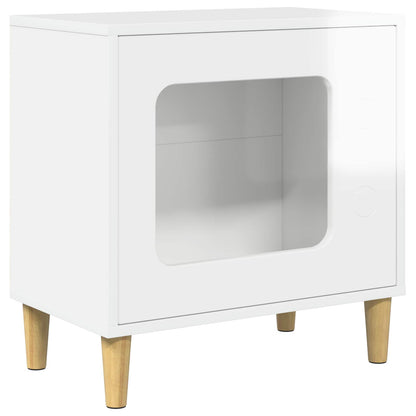 Cat House Gloss White 51 x 30 x 52 cm Engineered Wood